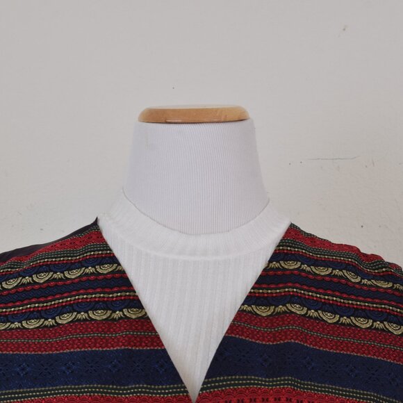 Vintage Striped Polyester/Acetate Vest by Petite Sophisticate size Small - Picture 8 of 13